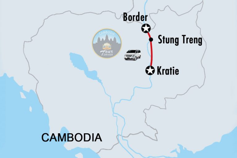 Private Taxi Transfer Kratie - Laos Border Map