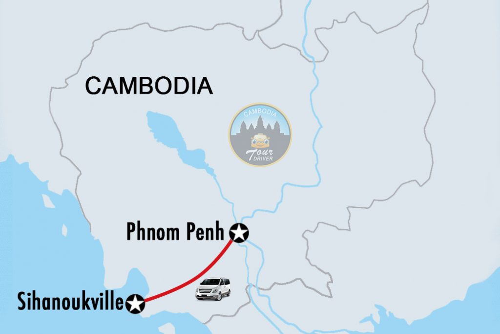 Private Taxi Transfer Phnom Penh - Sihanoukville Map